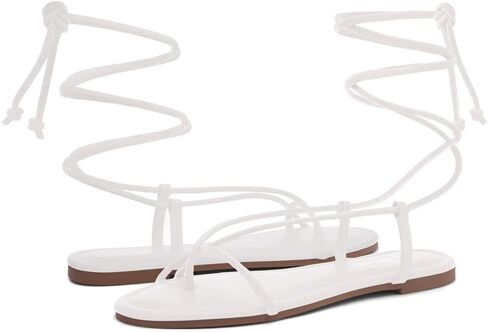 Shoe Land Womens SL-Auday Lace Up Flat Sandals Open Toe Wrap Ankle Strap Shoes in Saudi Arabia