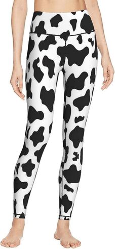 VWELOG Cow Print Leggings for Women High Waist Workout Leggings Soft Yoga Leggings Workout Pants Running Pants in Saudi Arabia