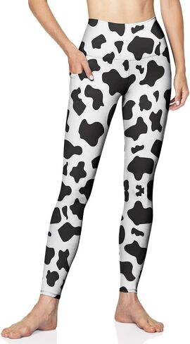 VWELOG Cow Print Leggings for Women High Waist Workout Leggings Soft Yoga Leggings Workout Pants Running Pants in Saudi Arabia