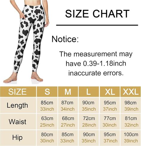 VWELOG Cow Print Leggings for Women High Waist Workout Leggings Soft Yoga Leggings Workout Pants Running Pants in Saudi Arabia
