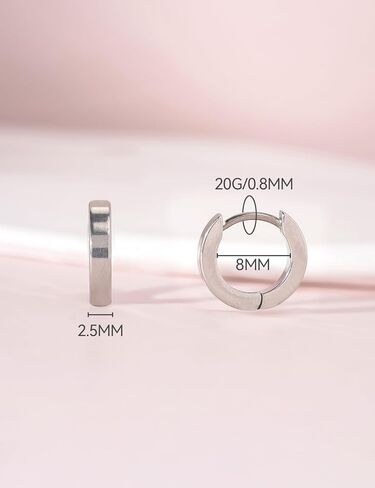 Limerencia G23 أقراط هوجي هوب من التيتانيوم النقي لا تسبب الحساسية للنساء والفتيات والأذنين الحساسة in Kuwait