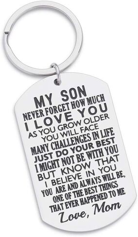 هدية ملهمة للابن من الأم - لا تنسى أبدًا كم أحبك هدية سلسلة مفاتيح للصبي المراهق من الأم في القانون in Kuwait