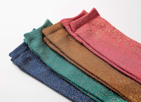 Women's Shiny Pearl Socks Colorful Glitter Crew Socks in Kuwait