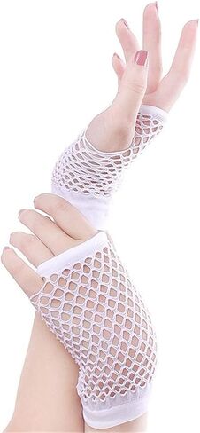 قفازات شبكية بدون أصابع من KADBLE 7 أزواج للنساء، 80s قفازات شبكية قابلة للتمدد من النايلون للرقص ديسكو والحفلات التنكرية in Kuwait