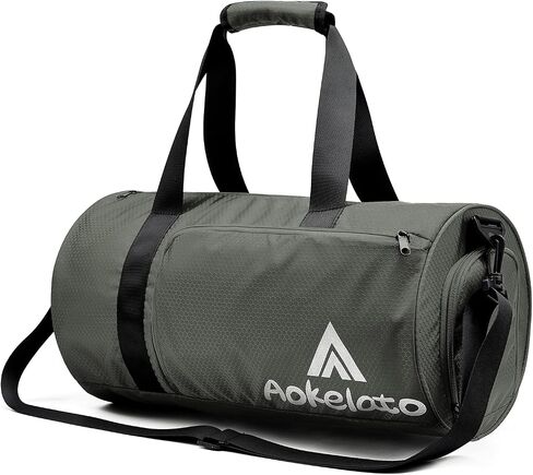 Aokelato Gym Bag,20L Small Sport Duffel bag, with Shoes Compartment & Wet Pocket,Lightweight Waterproof Weekend Bag, Gray Medium in Saudi Arabia