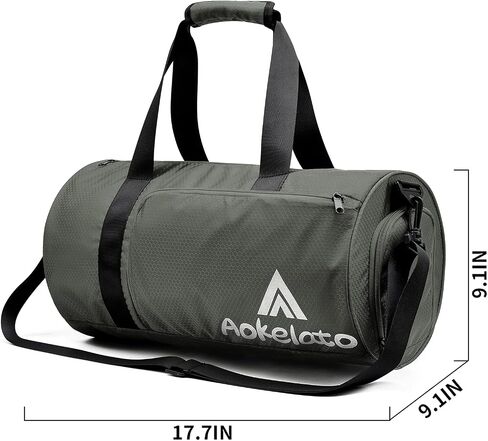 Aokelato Gym Bag,20L Small Sport Duffel bag, with Shoes Compartment & Wet Pocket,Lightweight Waterproof Weekend Bag, Gray Medium in Saudi Arabia