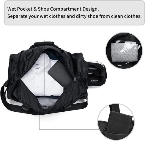 Aokelato Gym Bag,20L Small Sport Duffel bag, with Shoes Compartment & Wet Pocket,Lightweight Waterproof Weekend Bag, Gray Medium in Saudi Arabia