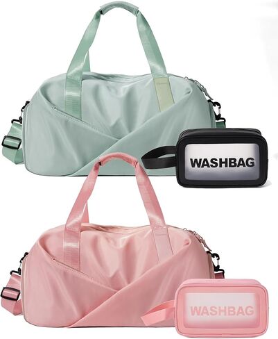 حقيبة من القماش الخشن مقاس 18 بوصة من Unineovo للنساء مع حقيبة أدوات الزينة، وحقائب رياضية سعة 30 لترًا مع جيب مبلل وحجرة للأحذية، وحقيبة سفر من القماش الخشن مع أكمام بعجلات، وحقيبة ليلية، ورياضة، والسفر، وصالة الألعاب الرياضية، واليوجا in Kuwait