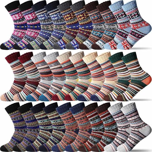 Vabean 30 Pairs Womens Winter Socks Thick Knit Socks Casual Socks Soft Warm Socks Women Sleeping Socks Slipper Socks Women Gift in Kuwait