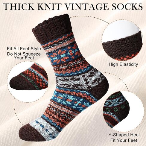 Vabean 30 Pairs Womens Winter Socks Thick Knit Socks Casual Socks Soft Warm Socks Women Sleeping Socks Slipper Socks Women Gift in Kuwait