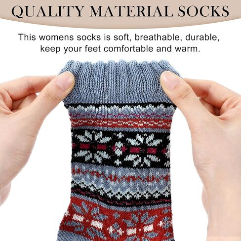 Vabean 30 Pairs Womens Winter Socks Thick Knit Socks Casual Socks Soft Warm Socks Women Sleeping Socks Slipper Socks Women Gift in Kuwait