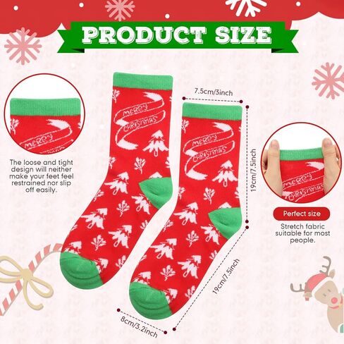 BBTO 70 Pairs Christmas Crew Socks Christmas Holiday Socks Colorful Cozy Fancy Xmas Winter Warm Festive Socks Novelty Santa Claus Socks for Christmas Women Men, Festive, Crew, Slipper Socks in Saudi Arabia