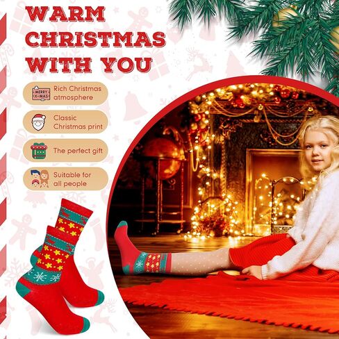 BBTO 70 Pairs Christmas Crew Socks Christmas Holiday Socks Colorful Cozy Fancy Xmas Winter Warm Festive Socks Novelty Santa Claus Socks for Christmas Women Men, Festive, Crew, Slipper Socks in Saudi Arabia