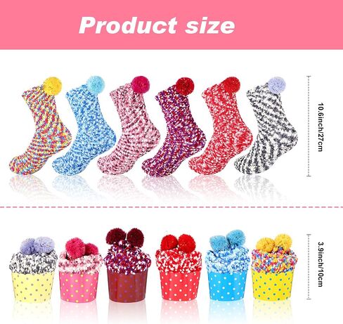 12 Pairs Fuzzy Socks Women Christmas Cake Socks Stocking Stuffers for Women Warm Slipper Socks Thick Soft Plush Sock for Valentine's Gifts Girls Winter Home Indoor Spa Socks in Saudi Arabia