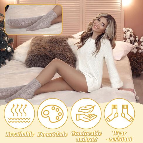20 Pairs Winter Warm Fuzzy Socks Soft Slipper Socks Cute Cozy Sleeping Socks Women's Slipper Socks for Girls Kids Teen in Saudi Arabia