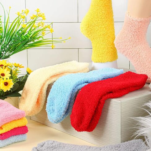 20 Pairs Winter Warm Fuzzy Socks Soft Slipper Socks Cute Cozy Sleeping Socks Women's Slipper Socks for Girls Kids Teen in Saudi Arabia