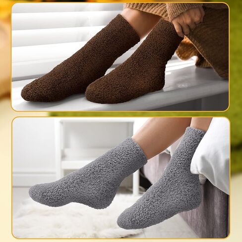 20 Pairs Winter Warm Fuzzy Socks Soft Slipper Socks Cute Cozy Sleeping Socks Women's Slipper Socks for Girls Kids Teen in Saudi Arabia