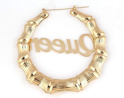 Oversized 90mm Vintage Round Bamboo Grain Earrings for Women Girls 90's Big Hoop Earrings Hip Hop Party Jewelry 90mm (Gold) in Saudi Arabia