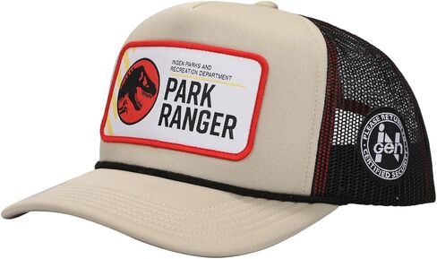 قبعة Bioworld Jurassic Park Ingen Park Ranger للرجال من الفوم البني لسائقي الشاحنات in Kuwait