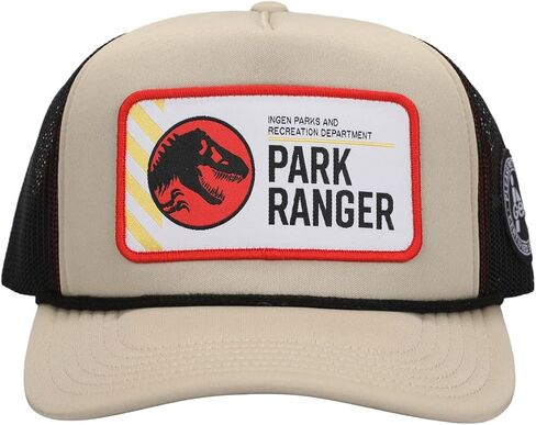 قبعة Bioworld Jurassic Park Ingen Park Ranger للرجال من الفوم البني لسائقي الشاحنات in Kuwait