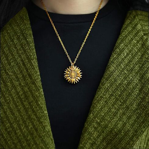 Z-synka 12 قطعة من إكسسوارات عباد الشمس، صندوق هدايا عباد الشمس، هدية عباد الشمس للنساء قلادة عباد الشمس، سوار، أقراط، حقيبة مكياج، هدايا عيد ميلاد للنساء الصديقات والزوجة والأم والأخوات in Kuwait