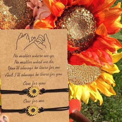 Z-synka 12 قطعة من إكسسوارات عباد الشمس، صندوق هدايا عباد الشمس، هدية عباد الشمس للنساء قلادة عباد الشمس، سوار، أقراط، حقيبة مكياج، هدايا عيد ميلاد للنساء الصديقات والزوجة والأم والأخوات in Kuwait