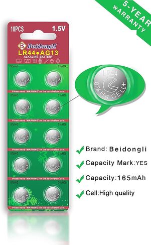 Beidongli LR44 Batteries AG13 357 high Capacity 1.5V Button Coin Cell Battery (20pack) in Kuwait
