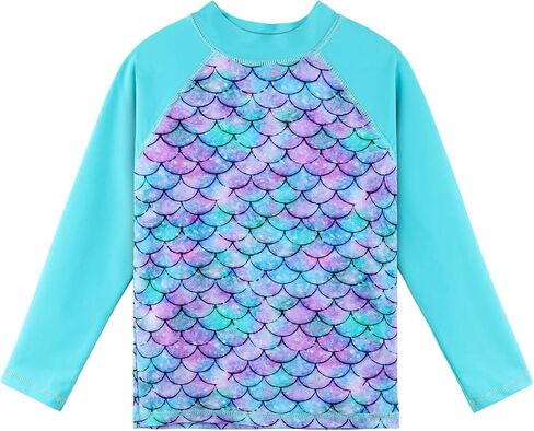 ملابس سباحة TFJH E للفتيات بأكمام طويلة من Rashguard أطقم ملابس شمسية للأشعة فوق البنفسجية 50+ قطعتين 3-12 سنة in Kuwait