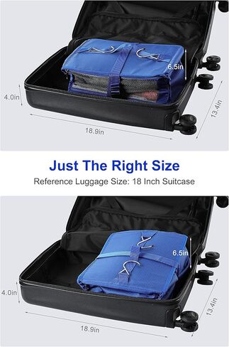 ELEZAY Hanging Packing Cubes Transformable Garment Closet Organizers Storage for Suitcases Carry on Luggage Compression Travel Bag with Shelves for Hotel Wardrobe Camper Accessories X-Large, Blue in Kuwait