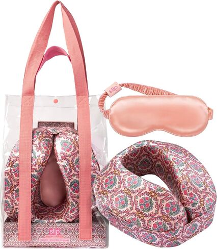 مجموعة السفر Slip Silk Voyager - تشيلسي - تتضمن 1 × وسادة رقبة حريرية للسفر، 1 × قناع نوم حريري وحقيبة سفر (3 قطع) in Kuwait