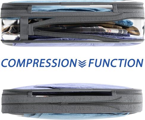 Clear Compression Packing Cubes 3 Set - Bags for Travel - Luggage Cube Organizer - Grey in Saudi Arabia