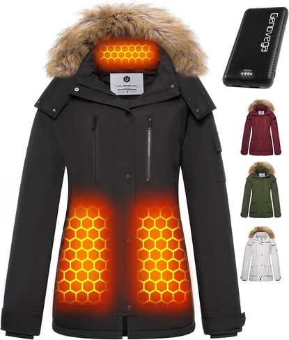Graphene Heated Jacket for Women with Battery Pack 16000mAh Waterproof Windproof in Kuwait