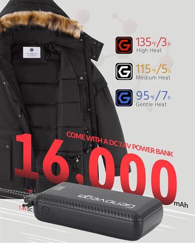 Graphene Heated Jacket for Women with Battery Pack 16000mAh Waterproof Windproof in Kuwait