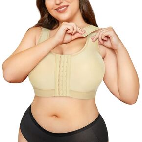CYDREAM Wireless Bra for Women Front Adjustable Closure Post Surgery Compression Sports Bra Shapewear Camisole Crop Tops