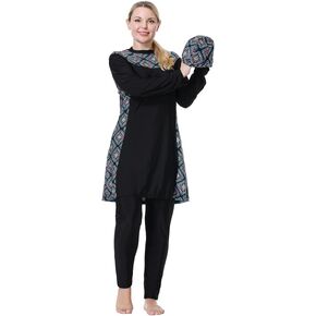 Plus Size Muslim Swimsuits for Women Modest Islamic Swimwear Burkini Full Cover Hijab Top Pants 3PCS Fat Bathing Suits