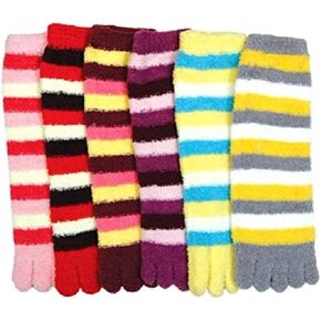 I&S Women's Classic Fun Five Toes Finger Toe Socks, size 9-11 6 Pack
