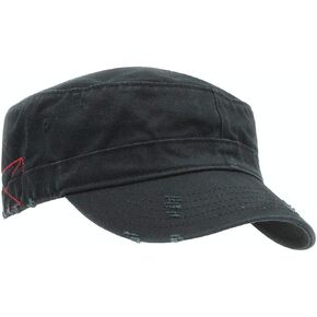 The Vintage Year Washed Cadet Cotton Twill Adjustable Military Radar Distressed Sport Caps