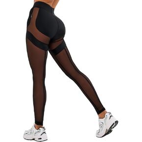 Bona Fide Premium Quality Mesh Leggings for Women with Unique Design - Comfortable Womens Workout Leggings for Gym, Yoga