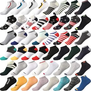 Mepase 100 Pairs Men Ankle Socks Low Cut No Show Socks Anti Slid Athletic Casual Socks in Assorted Patterns for Men Teen Boys in Saudi Arabia