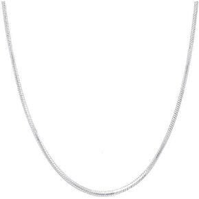 Sterling Silver 2MM, 2.5MM, 3MM, 4MM, 5MM Solid Round Snake Chain Necklace- Flexible Snake Chain Necklace, Round 925 Sterling Silver Necklace,Made In Italy, Men and Women Jewelry Gadgets