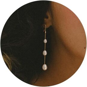 Vavily Long Tassel Pearl Dangle Earrings Dangling Freshwater Pearl Threader Earrings Pearl Drop Dangle Earrings for Women Bridal Wedding in Saudi Arabia