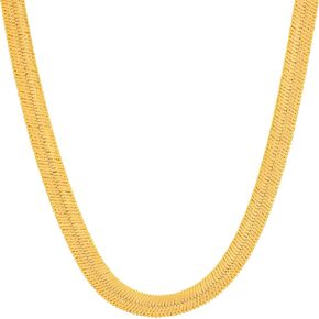 LIFETIME JEWELRY 5mm Flexible Herringbone Chain Necklace 24k Real Gold Plated in Kuwait