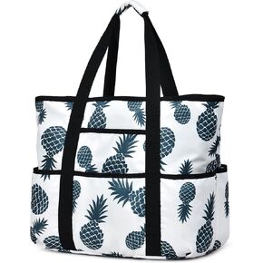 Beach Bags for Women, Large Beach Tote Bag with Zipper Tons of Pockets Beach Bag Waterproof Sandproof Travel Nurse Tote Bag