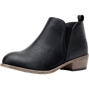 Jeossy Women's 9615 Chelsea Ankle Boots Cutout Perforated Short Booties Slip on