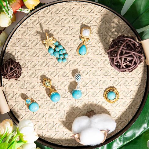 POSUR أقراط متدلية من العنب الفيروزي والمطرزة بالذهب عيار 14 قيراط للنساء أقراط متدلية من الذهب والفضة لهدايا الفتيات المراهقات in Kuwait