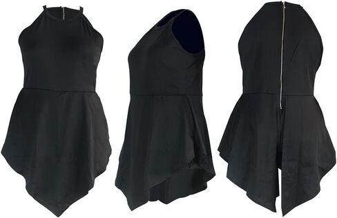 ANICECUT Plus Size Rompers for Women Pants Casual Summer Sexy Halter Neck Jumpsuit Shorts Sleeveless Dressy Elegant in Saudi Arabia