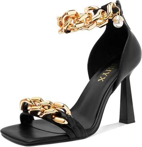 CDHYX Women's Stiletto High Heels Sexy Square Open Toe Shoes Formal Wedding Party Classic Heeled Sandals With Back Zip Design in Kuwait