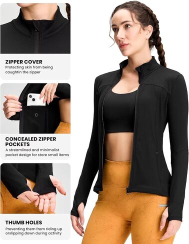 سترات الجري النسائية من QUEENIEKE، سترة رياضية للتمرينات الرياضية، سترة رياضية بسحاب كامل للنساء، بلوزة اليوغا in Kuwait