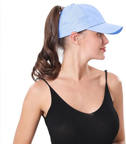 New Upgraded Women Criss Cross Hat High Ponytail Baseball Caps Adjustable High Messy Bun Ponycap Trucker Hats in Kuwait
