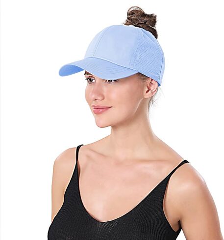 New Upgraded Women Criss Cross Hat High Ponytail Baseball Caps Adjustable High Messy Bun Ponycap Trucker Hats in Kuwait
